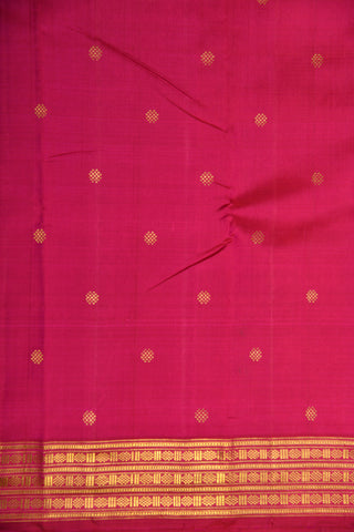 Rudraksh Border Floral Butta Rani Pink Kanchipuram Silk Saree