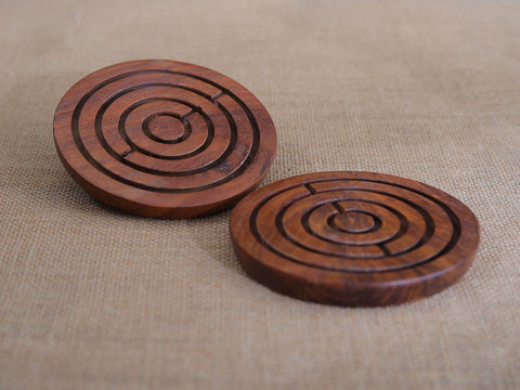 Traditional Wooden Small Size Set Of 2 Labyrinth Game