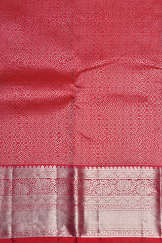 Chevron Design Border With Ogee Pattern Punch Pink Kanchipuram Silk Saree