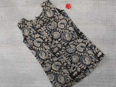 Assorted Sleeveless Set Of 2 Beige And Black Cotton Baby Frock