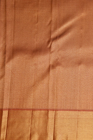 Paisley Pattern Peach Kanchipuram Silk Saree