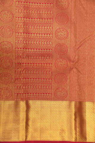 Twill Weave Zari Border In Brocade Maroon Kanchipuram Silk Saree