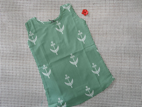 Assorted Sleeveless Set Of 2 Navy Blue And Sage Green Cotton Baby Frock
