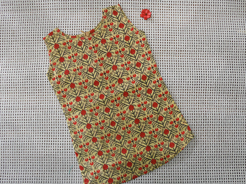 Assorted Sleeveless Set Of 2 Cream And Red Cotton Baby Frock