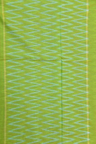 Zig Zag Pattern Olive Green Pochampally Cotton Saree