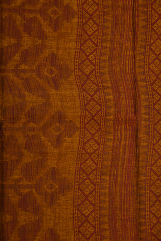 Floral Creeper Design Rust Brown Ahmedabad Cotton Saree