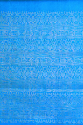 Plain Cerulean Blue Soft Silk Saree