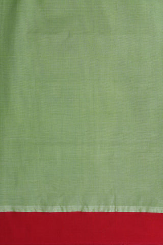 Contrast Border In Plain Pastel Green Mangalagiri Cotton Saree