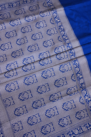 Brocade Design Royal Blue Banarasi Silk Saree