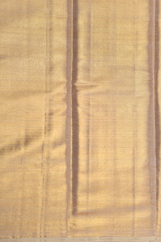 Full Zari Golden Grey Tissue Kanchipuram Silk Saree