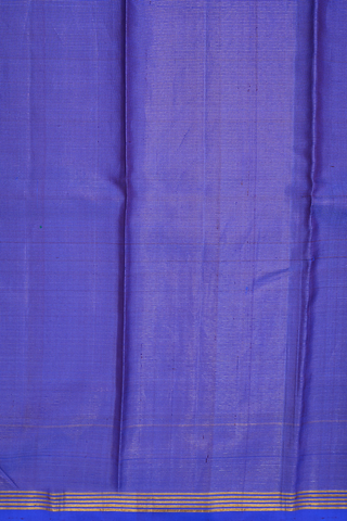 Zari Checked Royal Blue Kanchipuram Silk Saree