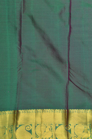 Paisley And Peacock Zari Border With Floral Butta Rani Pink Kanchipuram Silk Saree