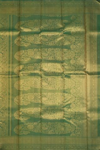 Zari Border In Brocade Green Tissue Kanchipuram Silk Saree