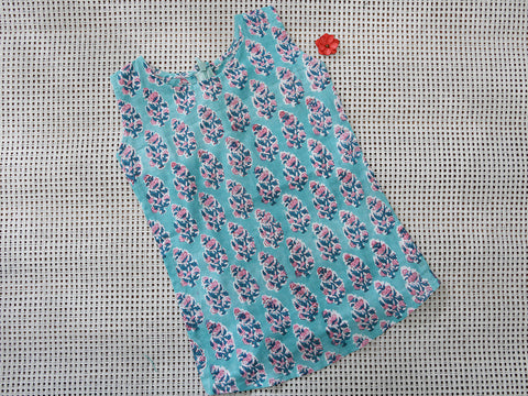 Assorted Sleeveless Set Of 2 White And Sea Green Cotton Baby Frock