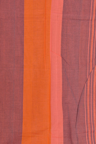 Thread Work Border In Plain Mauve Pink Hand Spun Cotton Saree