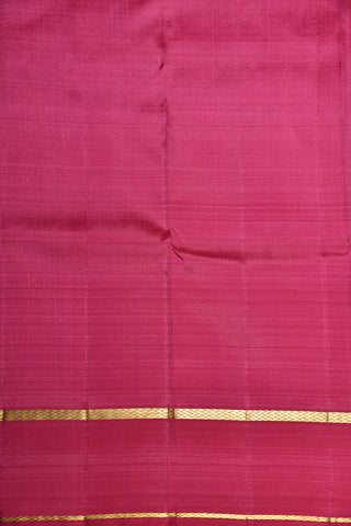 Rettai Pettu Border With Checks White And Pink Kanchipuram Silk Saree