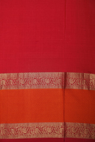 Gold And Silver Zari Stripes Off White Kanchipuram Silk Saree