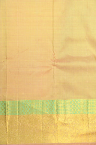 Traditional Border In Plain Lemon Yellow Kanchipuram Silk Saree