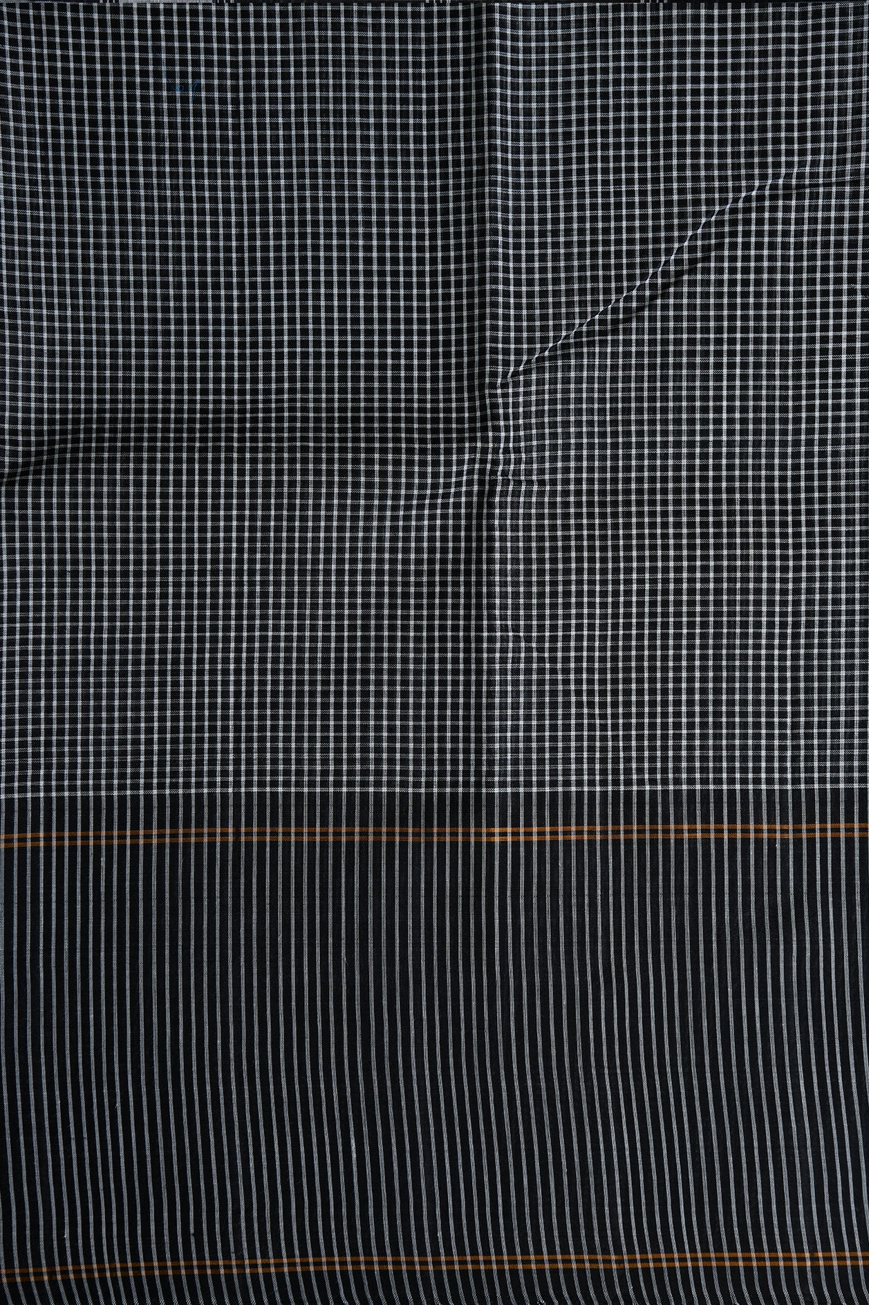 Small Checked Black Koorainadu Cotton Saree