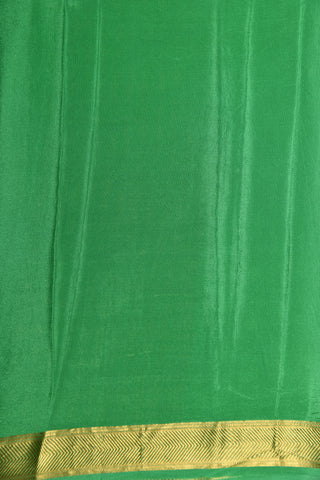 Arrow Design Border With Polka Dots Parrot Green Mysore Silk Saree