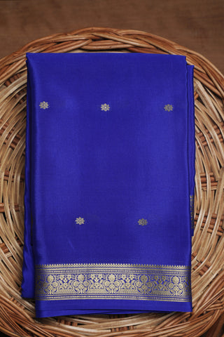 Zari Buttis Royal Blue Mysore Silk Saree