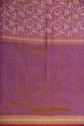 Ganga Jamuna Thread Work Big Border Vanasingaram Design Purple Coimbatore Cotton Saree