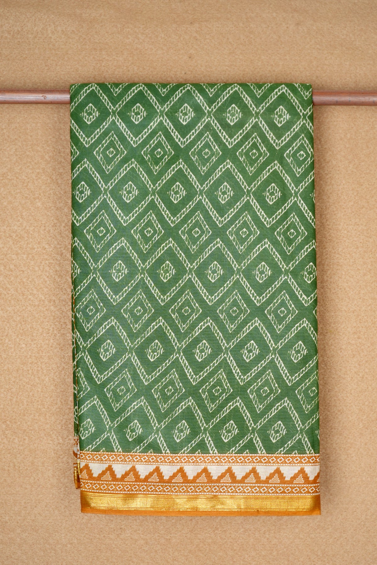 Diamond Design Fern Green Ahmedabad Cotton Saree