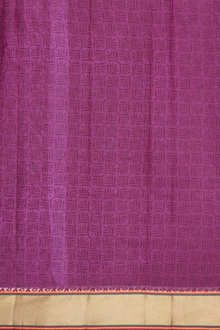 Allover Floral Printed Design Purple Rose Ahmedabad Cotton Saree