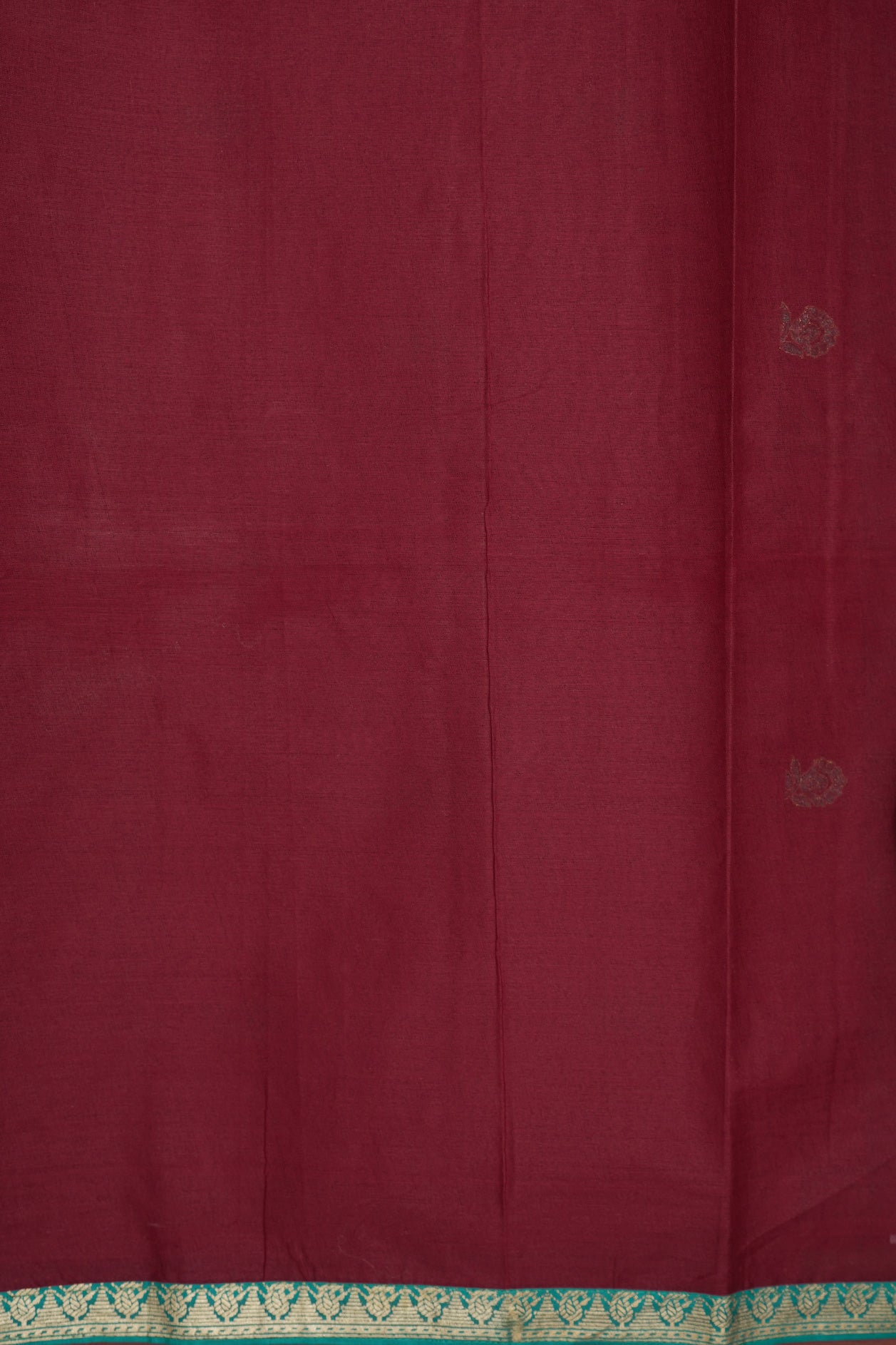 Floral Embroidered Motifs Maroon Ahmedabad Cotton Saree