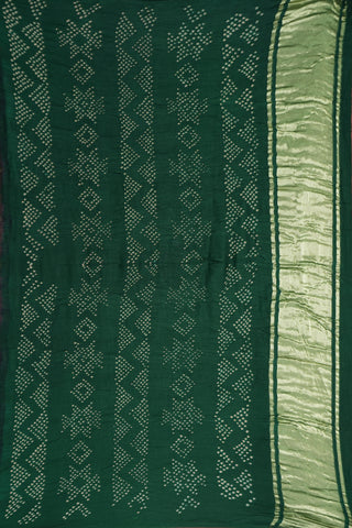 Ajrakh Printed Cinnamon Brown Bandhani Gaji Silk Saree