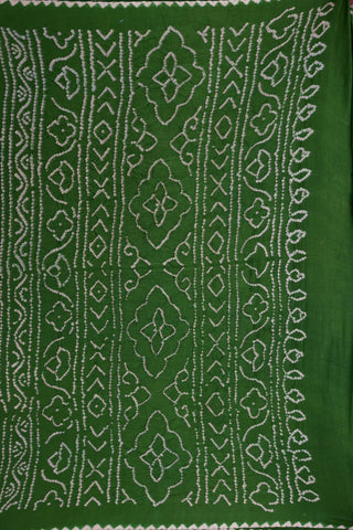 Ajrakh Printed Multicolor Bandhani Gaji Silk Saree