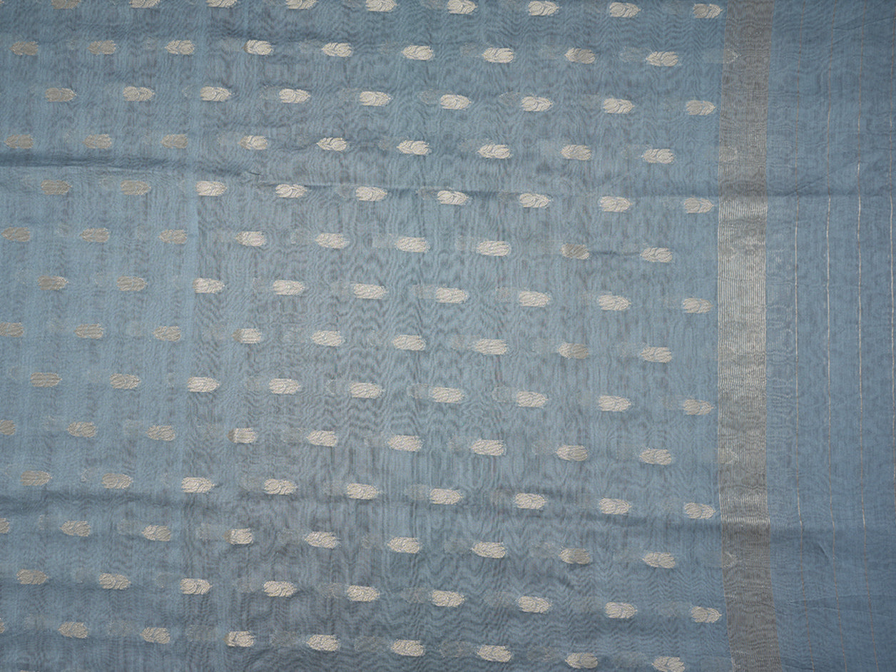 Ajrakh Printed Stone Blue Satin Unstitched Salwar Material