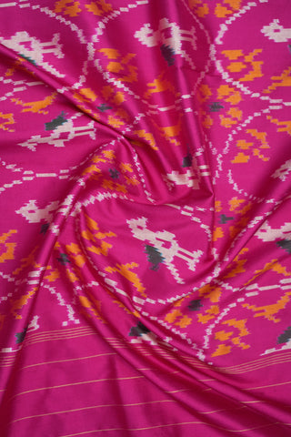 Allover Birds Design Magenta Pochampally Silk Dupatta