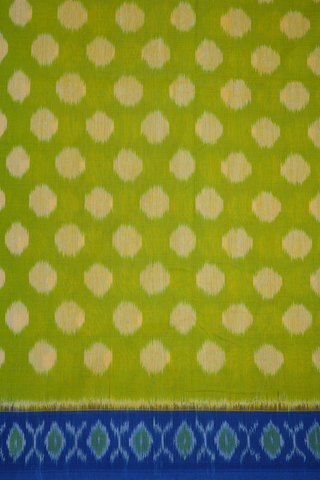 Allover Buttas Design Pear Green Pochampally Cotton Saree
