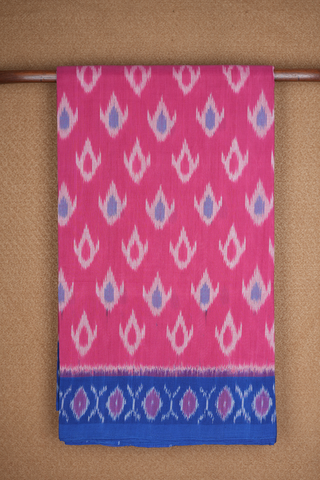 Allover Buttas Design Rani Pink Pochampally Cotton Saree
