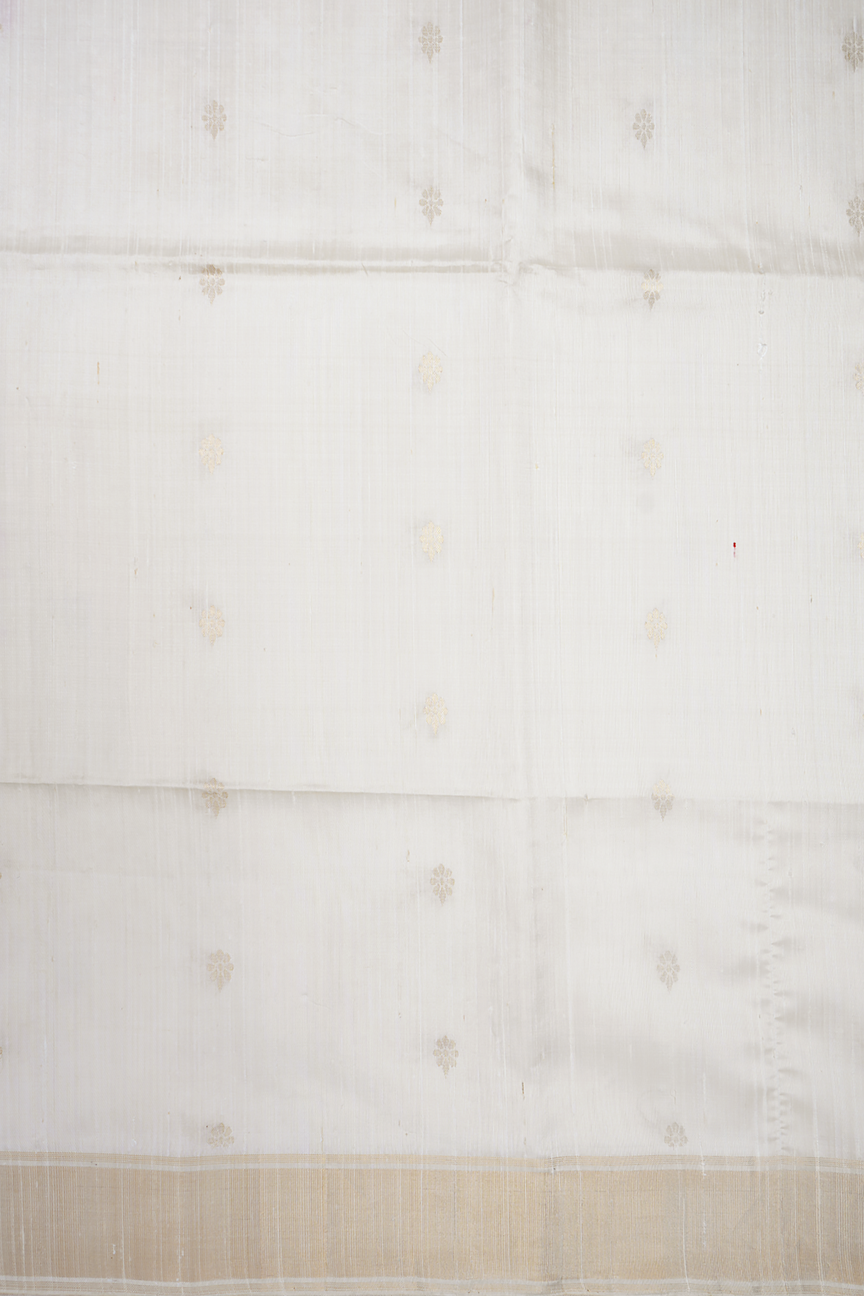 Allover Buttas Design White Raw Silk Saree