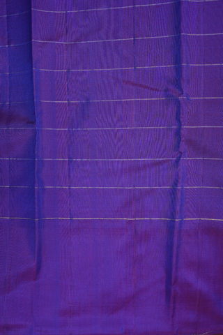 Allover Checked Design Royal Blue Kanchipuram Silk Saree