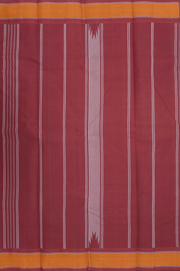 Allover Checks Design Cream Color Kanchi Cotton Saree