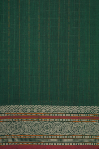 Allover Checks Design Emerald Green Coimbatore Cotton Saree