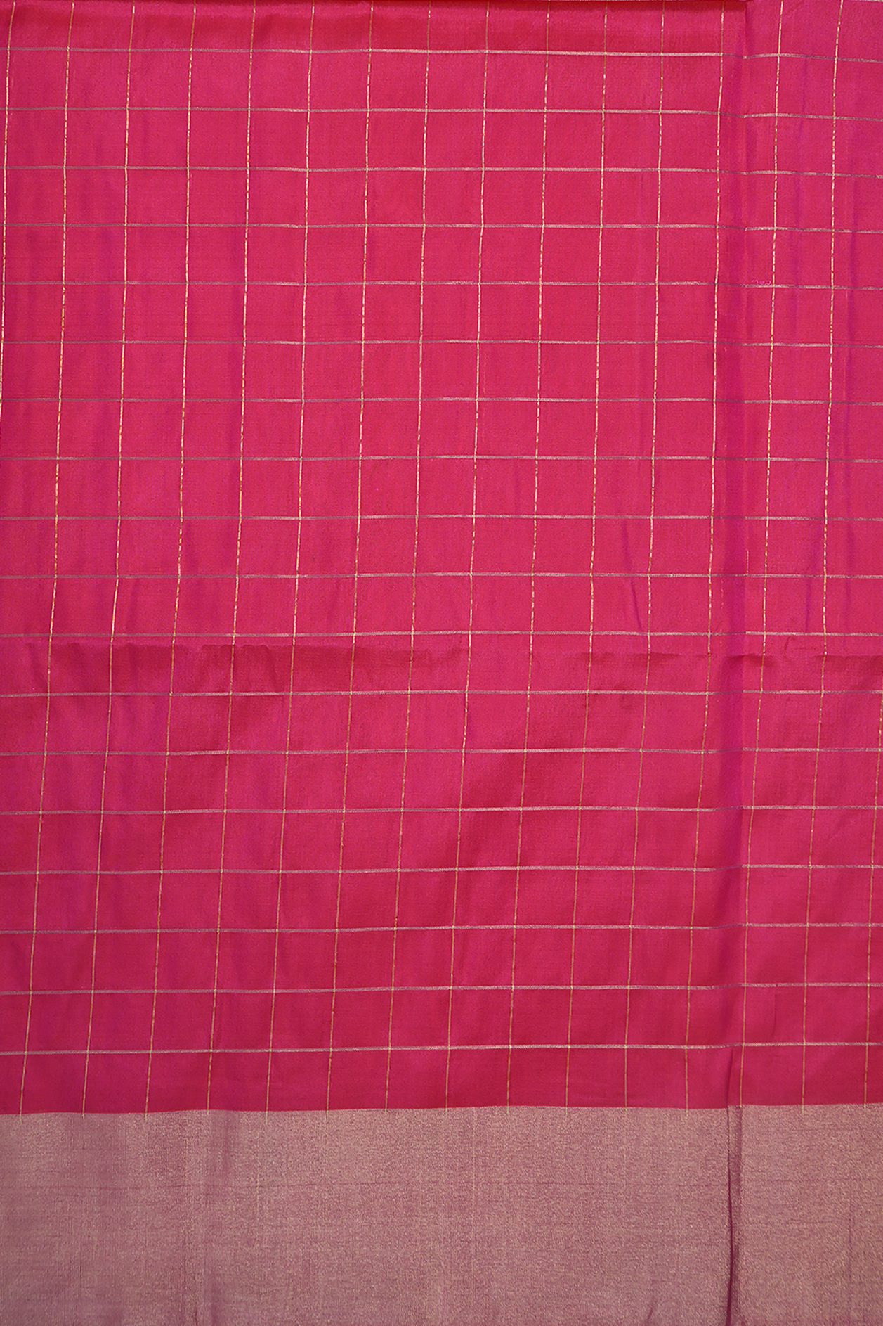 Allover Checks Design Hot Pink Soft Silk Saree