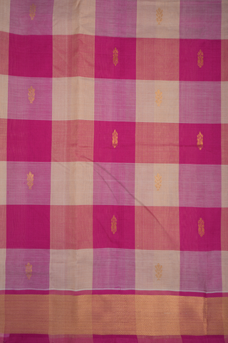 Allover Checks Design Multicolor Nine Yards Silk Cotton Saree