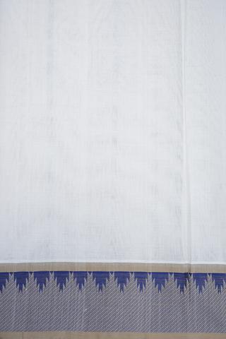 Allover Checks Design Off White Coimbatore Cotton Saree