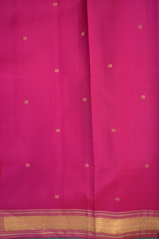 Checked Rani Pink Kanchipuram Nine Yards Silk Saree