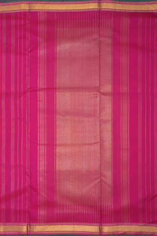 Checked Rani Pink Kanchipuram Nine Yards Silk Saree