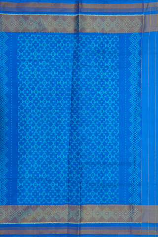 Allover Chevron Design Cobalt Blue Patola Silk Saree