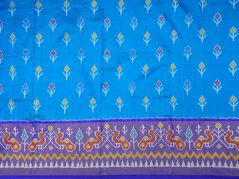 Floral Buttas Azure Blue Unstitched Pavadai Sattai Material