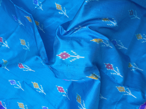 Floral Buttas Azure Blue Unstitched Pavadai Sattai Material
