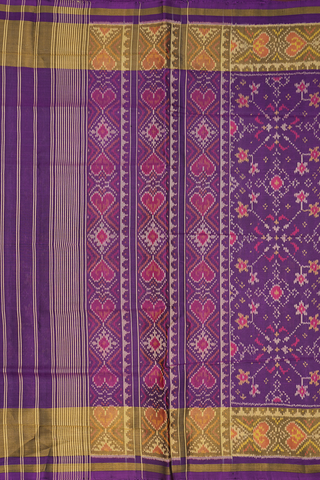 Allover Design Berry Purple Patola Silk Saree