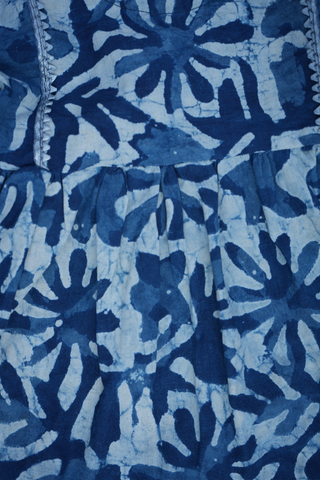 Allover Design Blue Printed Cotton Frock