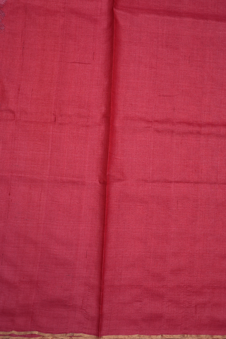 Allover Design Blush Red Tussar Silk Saree